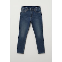 Kadın Likralı Skinny Fit Dar Paça Mavi Jean Pantolon Mavi