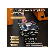 Bluetooth 5.1 100w+100w 2.0 Kanal Dijital Hifi Stereo Ses Amplifikatörü Usb+aux