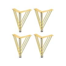 Metal Gold Koltuk, Masa, Tv Ünitesi Ayağı 3 Telli 15 Cm 4 Lü Paket Sarı Diğer