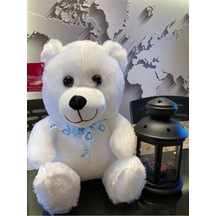 Oturan Beyaz Ayı Peluş Oyuncak 30cm Beyaz