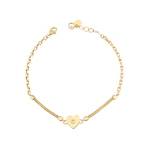 Debora Jewelry 14 Ayar Altın Taşlı Kalpli Bileklik