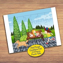 Parkta Sevimli Dostlar Çocuklara Özel Puzzle Yapboz Tablo-284pz