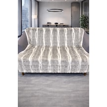 Su Yolu Tavşan Tüyü Kaymaz Tabanlı Koltuk Örtüsü 170x215 Cm Gri