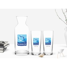 Kişiye Özel Renkli Baskılı Bodrum Tasarımlı Turistik İkili Rakı B