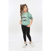 Toontoy Kids Toontoy Kız Çocuk Wild Wood Girl Baskılı Tişört Yeşil
