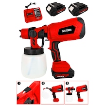 Steiner ST-999VF Çift Akülü Şarjlı Püskürtme Boya Tabancası Kırmızı