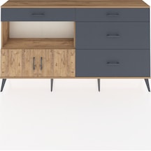 Arges Konsol Tek Raflı 4 Çekmeceli 2 Kapaklı 176x30x99 Çam-çam/an Çam-çam/antrasit