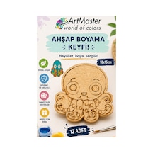 Ahşap Boyama Ahtapot 12 Adet 10x15cm Boyama Deniz Figürü Etkinlik Çoçuk Gelişim Motor Beceri Kreş Anasınıfı