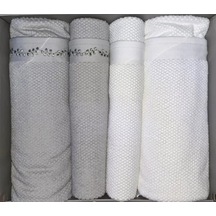 Foglıa Beyaz-yeşil Best Set Hamam Takımı Nakışlı-2