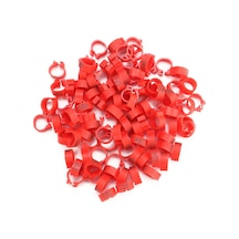 Qingmipy 8mm Sarı Güvercin Ayak Halkası, Tıklama Desenli, Sayılı Tanı Halkası, 100 Adet/poşet, Dayanıklı Plastik Materyal