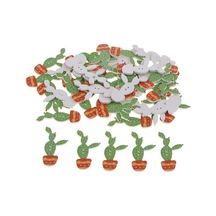 Suntek Magideal 50 Adet 2 Delik Ahşap Düğmeler Dekoratif Sevimli B-tipi