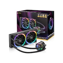 Vortex 240 Argb 240mm Aıo Sıvı İşlemci Soğutucu, 2x120mm Fusion Pwm Argb Fan, Intel/amd, Siyah