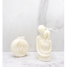 Bernami Biblo Pinterest Dekoratif Sarılan Sevgili Ve Güneş&ay Mum - Soya Wax Mumu 2'li Set