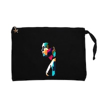 Muhammad Ali Portre Siyah Clutch Astarlı Cüzdan / El Çantası Siyah