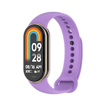 Xiaomi Mi Band 8 Serisi Klasik Kordon Silikon Strap Kayış-lila