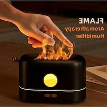 Pazly Taşınabilir Mist Üç Boyutlu Renk Değişen Usb Led Yangın Alev Aromalı Uçucu Yağ - Siyah İspanya/kırmızı, 1.0 Ahşap Yeşil