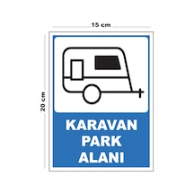 Metal Karavan Park Alanı 15cm X 20cm Uyarı Levhası Yönlendirme Tabelası