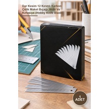 1 Adet Yedek Küçük Falçata Bıçağı Dar Kesim 12 Kırımlı Karbon Çelik Maket Bıçağı, Hobi Ve Kırtasiye Hobby Knife Blade