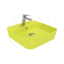 Creavit Loop Kare Masa Üstü İnce Çanak Lavabo 45 Cm Extra Neon Lp046-00nn