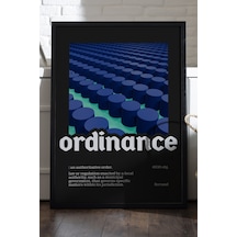 Ordinance Siyah Ahşap Çerçeveli Poster, Dekoratif Hediyelik Duvar Tablosu