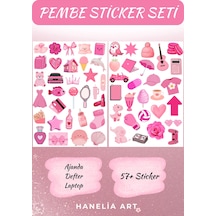Pembe Sticker 2 Li Avantaj Seti Ajanda, Defter & Laptop Çok Renkli