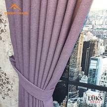 Lüks Mor Blackout Keten Karartma Pilesiz Fon Perde -Modern House Mor
