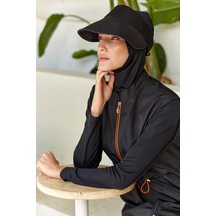 Rozamay Spor Model Tam Kapalı Tesettür Mayo 3314 Siyah Siyah