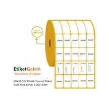 20X40 Termal Etiket 5'Li Bitişik 10 Rulo