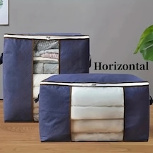 Gateesat Yatak Altı Giysi Saklama Çantası Navy Blue Sağlam Kumaş Ve Dayanıklı Fermuar Lacivert
