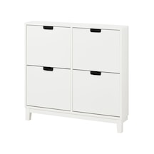 Ayakkabı Dolabı, Stall Beyaz Renk Meridyendukkan 96x17x90 Cm, 4 Bölmeli Ayakkabılık