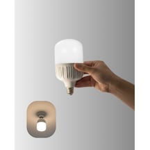 Elektrik Kesintileri İçin Şarjlı Led Ampul 30w E27 Beyaz Işık Sarı