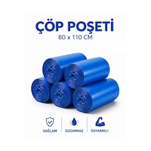 Şeylişeyler - Mavi Çöp Poşeti 80x110 Cm Endüstriyel Battal Boy Çöp Torbası 800 Gr 10'lu 10 Rulo