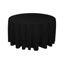 Düğün Partisi İçin Beyaz Siyah Kırmızı Mavi Altın Rengi Polyester Yuvarlak Masa Örtüsü Çap 140cm Siyah Diğer