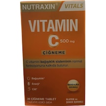 Nutraxin Vitamin C 500 Mg 30 Çiğneme Tableti 8680512600084
