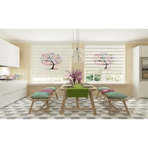 Mutfak Ağacı Dijital Baskı Piliseli Zebra Stor Perde