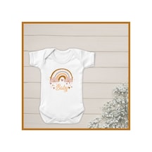 Babylimon Baby Boho Organik Yazılı Bebek Body Zıbın Beyaz - 132207408 Beyaz