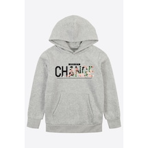 Fyk Kids Unisex Kapüşonlu Kanguru Cepli Sweatshirt Gri1