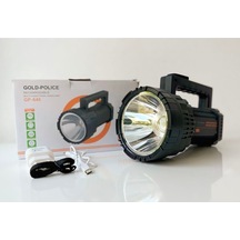 Hatsanparts Gold-police Gp-640 Şarjlı Yüksek Güçlü Enerji Tasarrufu Çok Fonksiyonlu El Feneri Çok Renkli