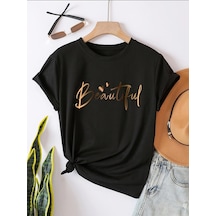 Uyguntarz Unisex Beautiful Baskılı Tasarım Tshirt Siyah