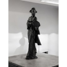 Dekoratif Yelpazeli Kadın Obje Biblo - Siyah