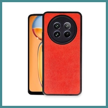 Trendexa Realme 12 5g Uyumlu Kılıf Aras Deri Kapak - Kırmızı Mac