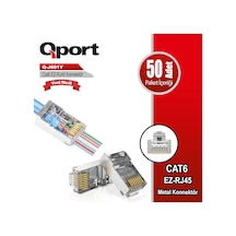 Teknoteg - Qport Q-j601y Cat6 50 Lik Paket Ez-rj45 Metal Yeni Nesil Konnektör