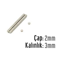 Neodyum Mıknatıs Silindir Çap 2mm , Kalınlık 3mm 30 Adet