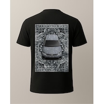 Etnik Golf Baskılı T-shirt Siyah