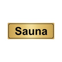 Sauna Yönlendirme Levhası 7Cmx20Cm Altın Renk Metal