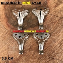 Anadoluhirdavat Dekoratif Mini Kutu Ayak 5,5Cm Kelebek Moda Ayak Nikel Renk 12Ade