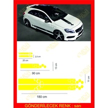 Marşpiyel,kaput,yan Ayna Sticker 5 Li Set 180 11cm , 20 2,5cm , 1 Adet 90 13cm Oto Sticker