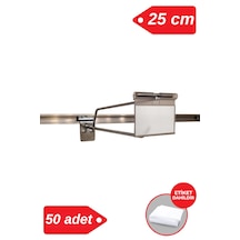 25 Cm - 50 Adet Galvaniz Etiketli Kanallı Pano Kancası Raf Askısı Galvaniz
