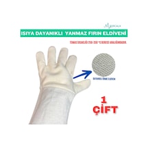Isıya Dayanıklı Yanmaz Eldiven - Fırıncı Eldiveni 1 Çift Beyaz