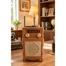Feexot Fx-2502b Retro Nostaljik Radyo - Bluetooth Hoparlör, Usb, Tf Kart, Aux Girişli Şarjlı Radyo